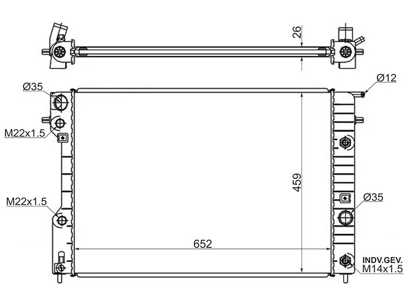 Радиатор Opel Omega 94-03 - Артикул SGOP0004 - Производитель Sat - Фото, Отзывы, Цены 