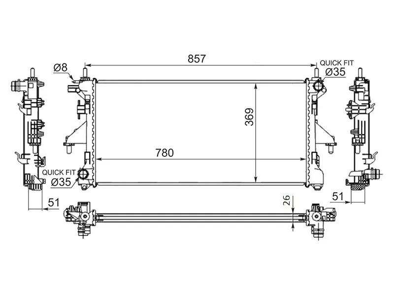 Радиатор Peugeot Boxer 06- / Citroen Jumper 06 - Артикул SGPG000906R - Производитель Sat - Фото, Отзывы, Цены 