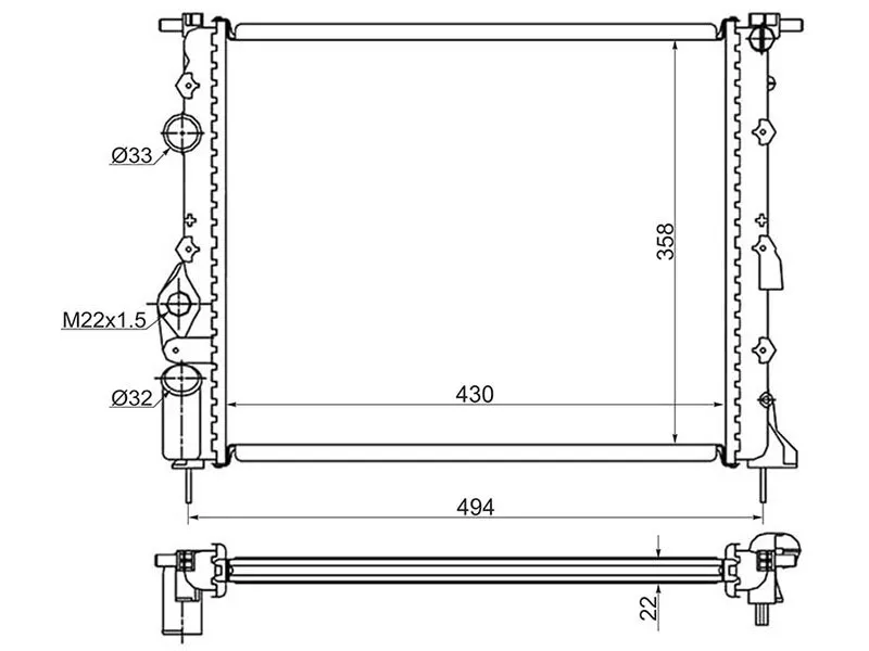 Радиатор Renault Kangoo 97-07 / Logan 04-09 - Артикул SGRN0002R - Производитель Sat - Фото, Отзывы, Цены 