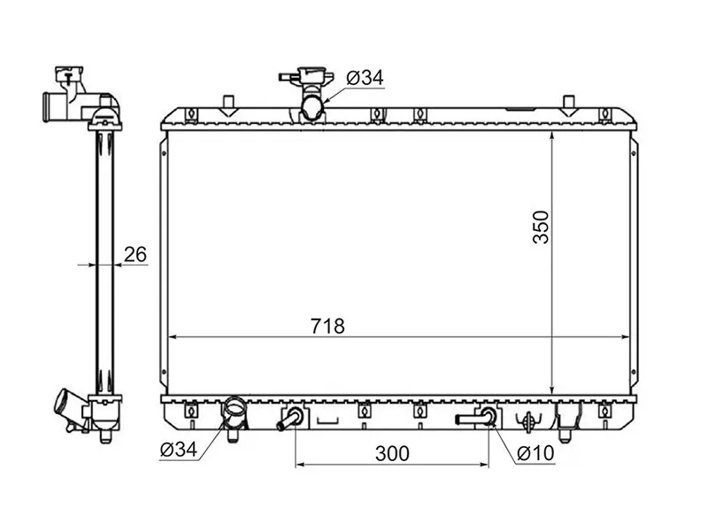 Радиатор Suzuki Aerio 01-07 - Артикул SGSK0007 - Производитель Sat - Фото, Отзывы, Цены 