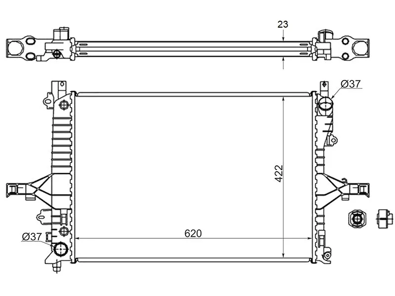 Радиатор Volvo S60 00-10 / S80 98-06 / V70 00-07 / XC70 00-07 - Артикул SGVL0003 - Производитель Sat - Фото, Отзывы, Цены 