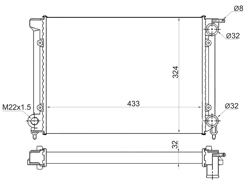 Радиатор Volkswagen Golf 83-91 / Jetta 84-91 - Артикул SGVW00011 - Производитель Sat - Фото, Отзывы, Цены 