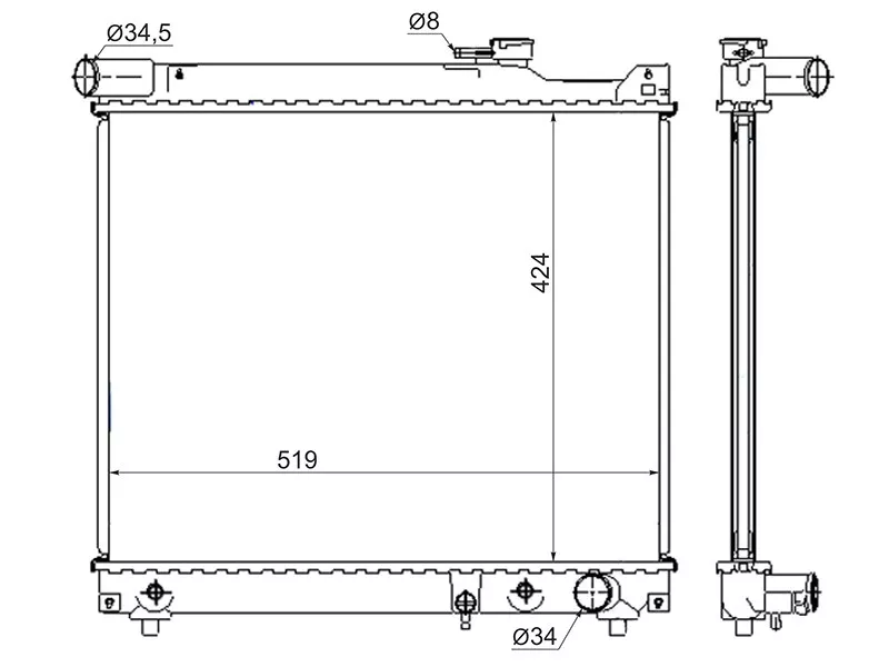 Радиатор Suzuki Escudo 88-05 / Grand Vitara 97-05 - Артикул SK0001D - Производитель Sat - Фото, Отзывы, Цены 