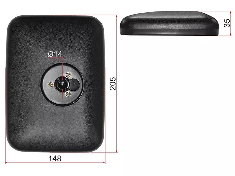 Зеркало (MITSIBISHI CANTER (205x148 SR800)) - Артикул SL1617 - Производитель Sat - Фото, Отзывы, Цены 