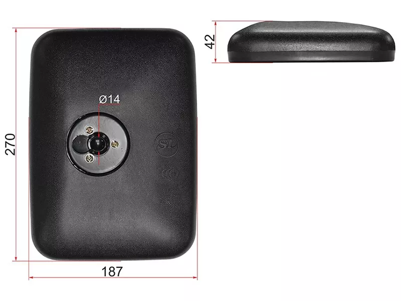 Зеркало (MITSUBISHI CANTER (270x187 SR800)) - Артикул SL1618 - Производитель Sat - Фото, Отзывы, Цены 