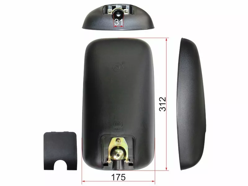 Зеркало (ISUZU ELF NKR (312x175)) - Артикул SL1656 - Производитель Sat - Фото, Отзывы, Цены 