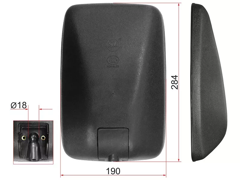 Зеркало (MITSUBISHI CANTER (284x190 SR800)) - Артикул SL1657 - Производитель Sat - Фото, Отзывы, Цены 