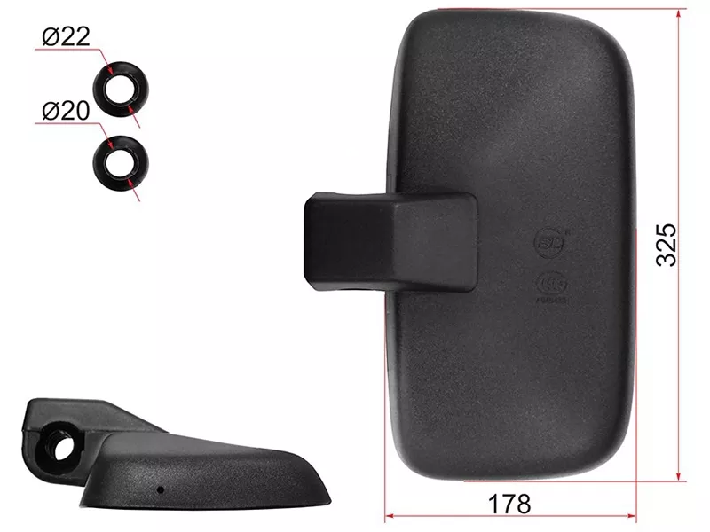 Зеркало (ISUZU FTR, HINO truck (325x178 SR800)) - Артикул SL1673 - Производитель Sat - Фото, Отзывы, Цены 