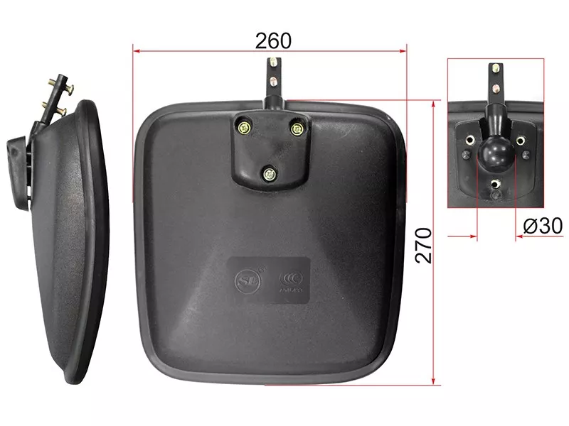 Зеркало (ISUZU FTR, HINO truck,NISSAN UD,MITSUBISHI (270x260 SR350)) - Артикул SL1675 - Производитель Sat - Фото, Отзывы, Цены 