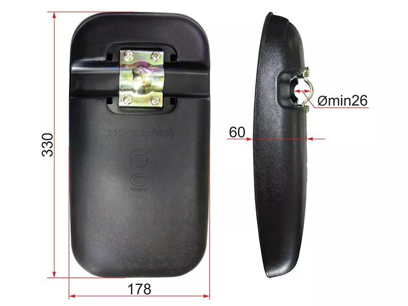 Зеркало (Nissan UD CW-520 (330x178 SR800)) - Артикул SL1685 - Производитель Sat - Фото, Отзывы, Цены 