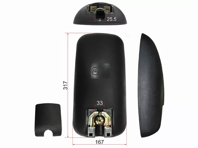 Зеркало (HINO small truck (317x167 SR1200)) - Артикул SL1695 - Производитель Sat - Фото, Отзывы, Цены 