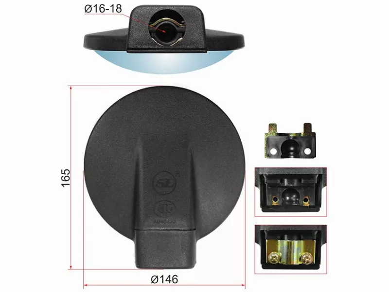 Зеркало (ISUZU NKR,NPR (d146mm SR100) круглое) - Артикул SL1776 - Производитель Sat - Фото, Отзывы, Цены 