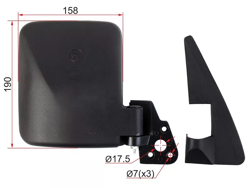 Зеркало (TOYOTA HIACE/DYNA (190x158 SR1200)) - Артикул SL1791R - Производитель Sat - Фото, Отзывы, Цены 