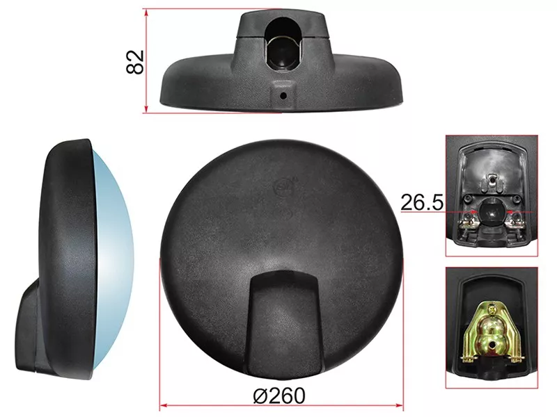 Зеркало (NISSAN CONDOR/HINO RANGER/ISUZU GIGA (d260mm)) - Артикул SL625 - Производитель Sat - Фото, Отзывы, Цены 