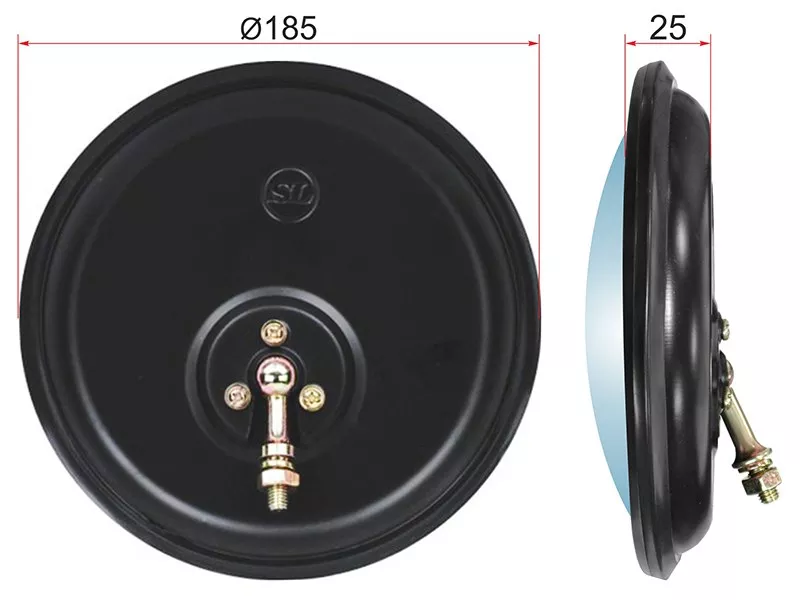 Зеркало (HYUNDAI/DAEWOO круглое (d185mm)) - Артикул SL728B - Производитель Sat - Фото, Отзывы, Цены 