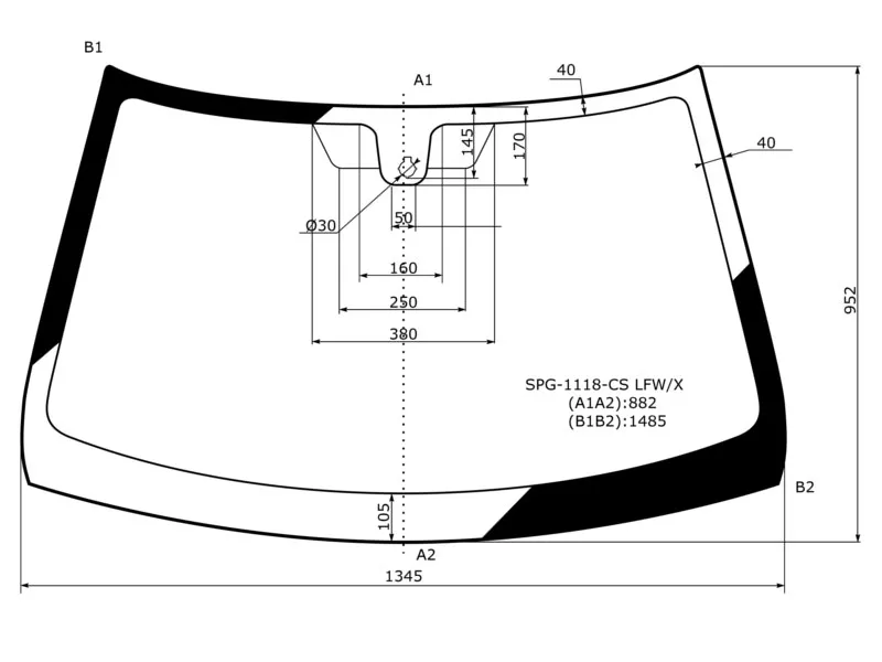 Стекло лобовое (Датчик дождя) LADA Kalina 04-18 / Kalina Cross 14-18 - Артикул SPG1118CSLFWX - Производитель Sat - Фото, Отзывы, Цены 