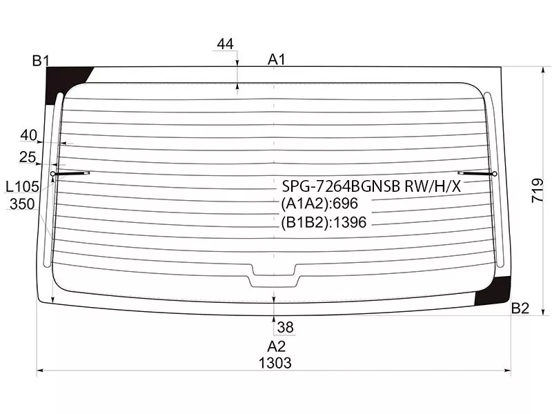 Стекло заднее (Цвет зеленый/ Обогрев) Renault Logan 04-16 / Dacia Logan 04-08 - Артикул SPG7264BGNSBRWHX - Производитель Sat - Фото, Отзывы, Цены 