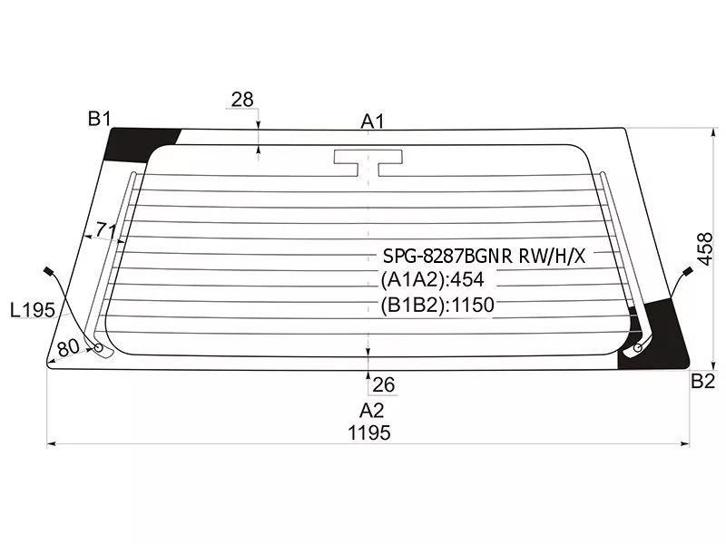 Стекло заднее (Цвет зеленый/ Обогрев) Toyota RAV4 (XA10) 94-00 - Артикул SPG8287BGNRRWHX - Производитель Sat - Фото, Отзывы, Цены 
