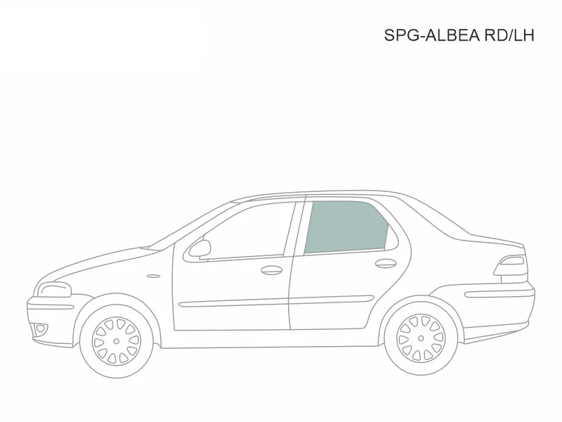 Стекло боковое опускное (Сзади/ Слева/ Цвет зеленый) Fiat Albea 02-12 - Артикул SPGALBEARDLH - Производитель Sat - Фото, Отзывы, Цены 