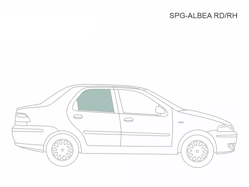Стекло боковое опускное (Сзади/ Справа/ Цвет зеленый) Fiat Albea 02-12 - Артикул SPGALBEARDRH - Производитель Sat - Фото, Отзывы, Цены 