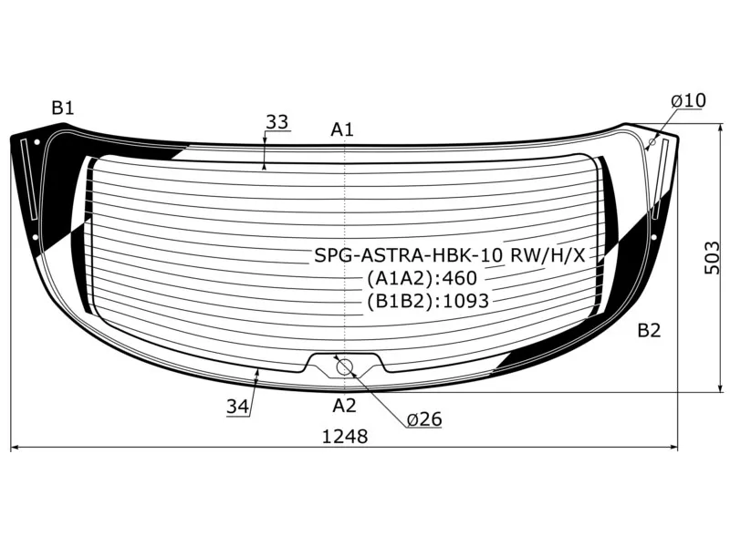 Стекло заднее (Цвет зеленый/ Обогрев) Opel Astra GTC 09-15 - Артикул SPGASTRAHBK10RWHX - Производитель Sat - Фото, Отзывы, Цены 