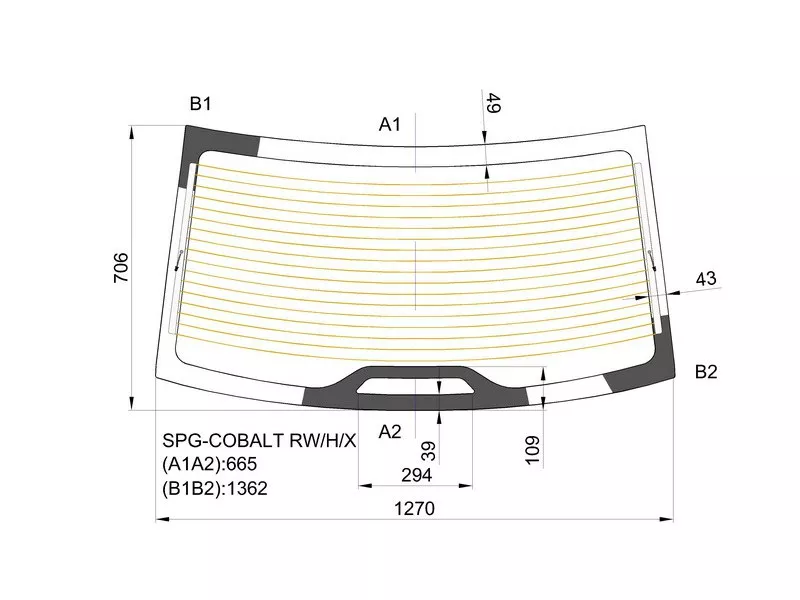 Стекло заднее (Цвет зеленый/ Обогрев) Chevrolet Cobalt 13- / Ravon R4 16-20 - Артикул SPGCOBALTRWHX - Производитель Sat - Фото, Отзывы, Цены 