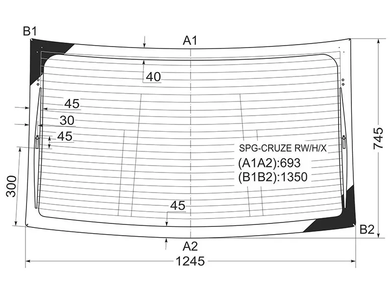 Стекло заднее (Цвет зеленый/ Обогрев) Chevrolet Cruze 09-15 / Daewoo Lacetti 08-11 - Артикул SPGCRUZERWHX - Производитель Sat - Фото, Отзывы, Цены 