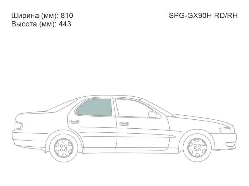 Стекло боковое опускное (Сзади/ Справа/ Цвет зеленый) Toyota Chaser (X90) 92-96 - Артикул SPGGX90HRDRH - Производитель Sat - Фото, Отзывы, Цены 