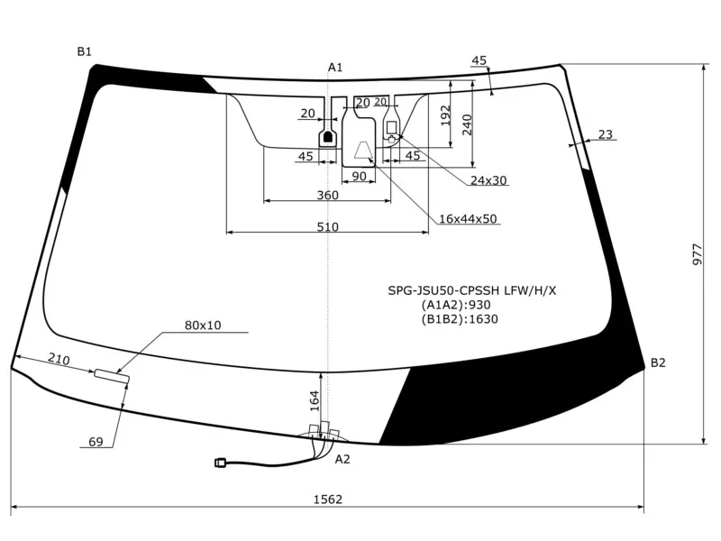 Стекло лобовое (Обогрев щеток/ Камера/ Датчик дождя) Toyota Highlander 13-17 - Артикул SPGJSU50CPSSHLFWHX - Производитель Sat - Фото, Отзывы, Цены 