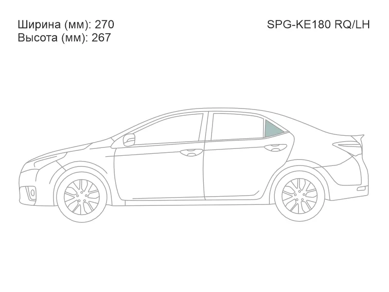 Стекло форточки (уголок) задней левой двери -SPGKE180RQLH Sat для TOYOTA COROLLA