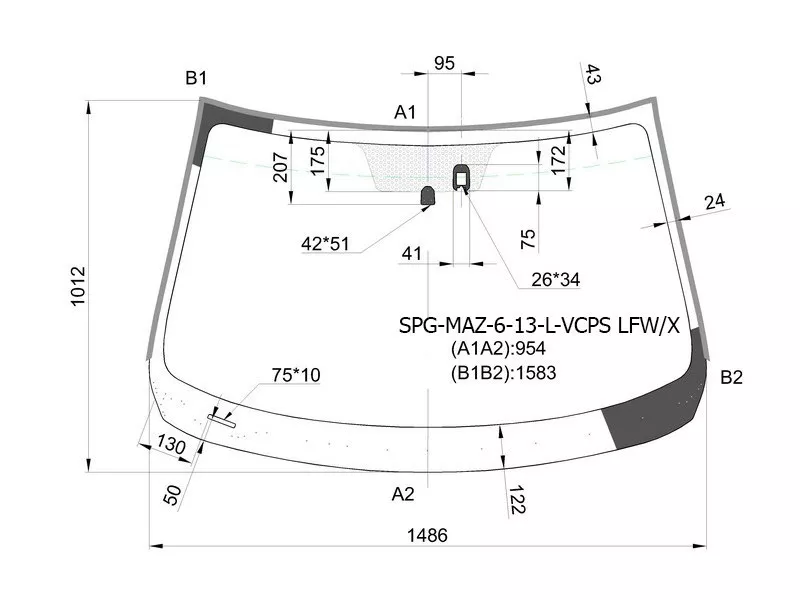 Стекло лобовое (Датчик дождя/ Молдинг) Mazda 6 12 - Артикул SPGMAZ613LVCPSLFWX - Производитель Sat - Фото, Отзывы, Цены 