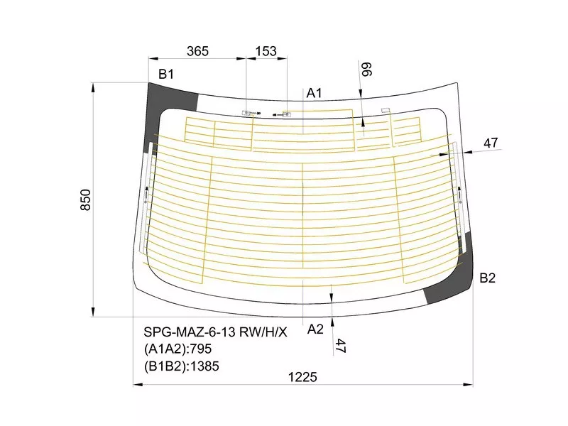 Стекло заднее (крышка багажника) с обогревом (седан) -  для MAZDA 6 (ATENZA)