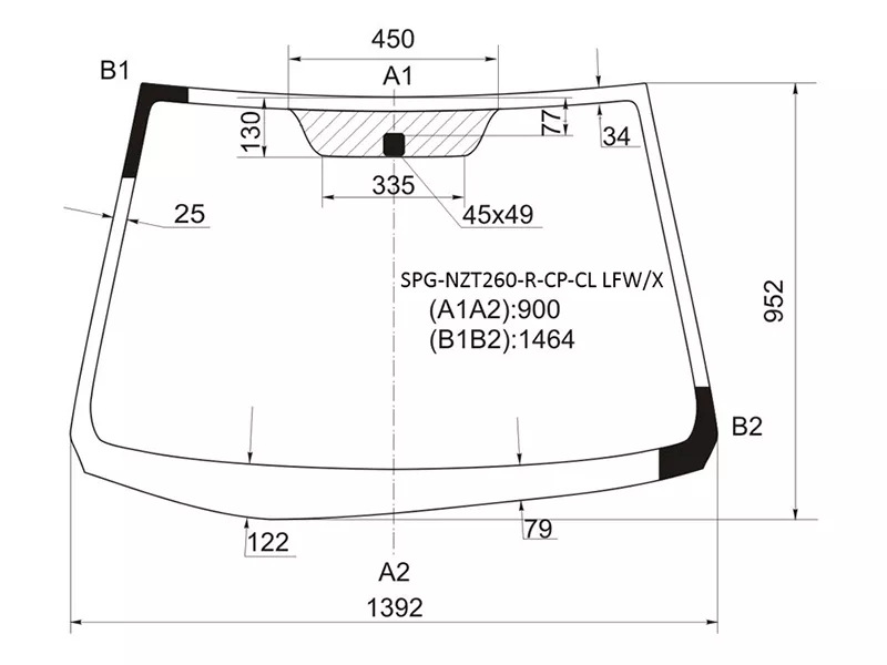 Стекло лобовое Toyota Allion (T260) 07-21 / Premio 07-16 - Артикул SPGNZT260RCPCLLFWX - Производитель Sat - Фото, Отзывы, Цены 