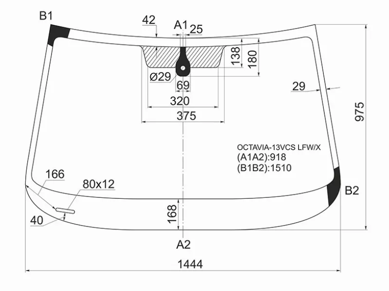 Стекло лобовое (Датчик дождя) Skoda Octavia 12-17 - Артикул SPGOCTAVIA13LFWX - Производитель Sat - Фото, Отзывы, Цены 