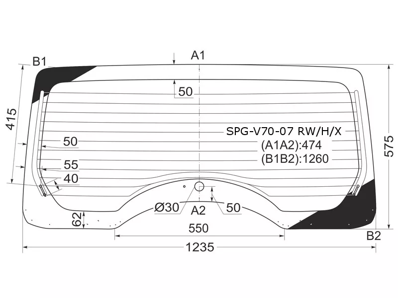 Стекло заднее (Цвет зеленый/ Обогрев) Mitsubishi Pajero 06-20 - Артикул SPGV7007RWHX - Производитель Sat - Фото, Отзывы, Цены 