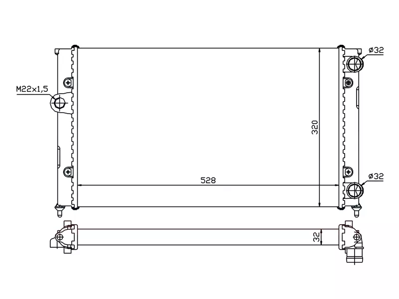 Радиатор Volkswagen Golf 91-99 - Артикул ST010017 - Производитель Sat - Фото, Отзывы, Цены 