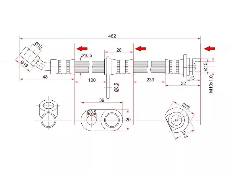 Шланг тормозной задний левый -  для HONDA ACCORD