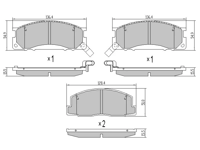 Колодки тормозные передние -ST0446528050 Sat для TOYOTA LITE ACE