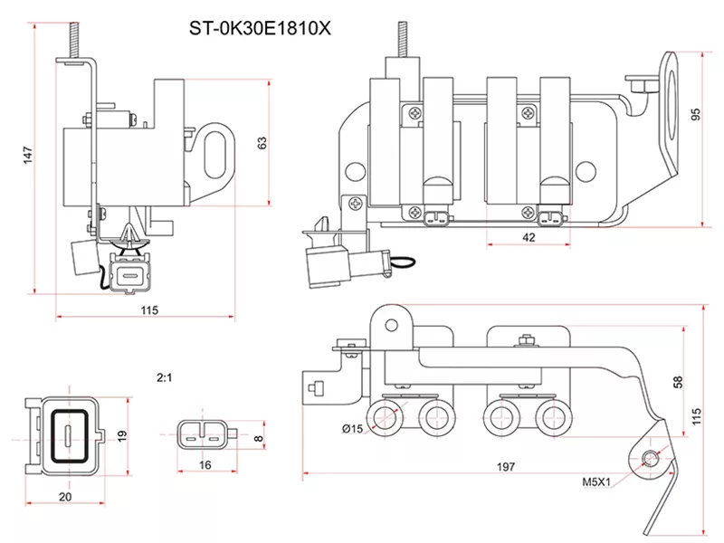 Катушка зажигания KIA RIO 00-05 (модуль) - Артикул ST0K30E1810X - Производитель Sat - Фото, Отзывы, Цены 