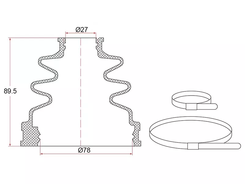Пыльник шруса внутренний SUZUKI GRAND VITARA 05-16 - Артикул ST1050042 - Производитель Sat - Фото, Отзывы, Цены 