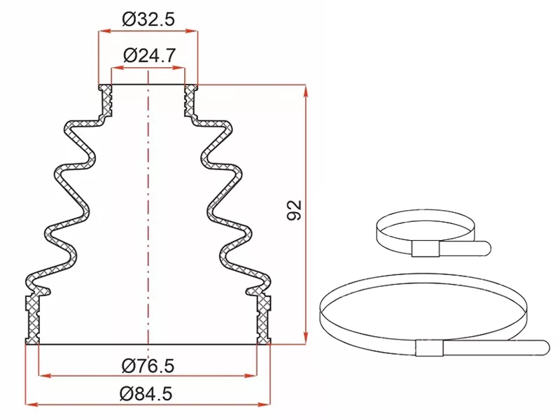 Пыльник шруса внутренний TOYOTA GAIA 98-02/SSANGYONG ACTYON 06-/REXTON 01-18 - Артикул ST1050061 - Производитель Sat - Фото, Отзывы, Цены 