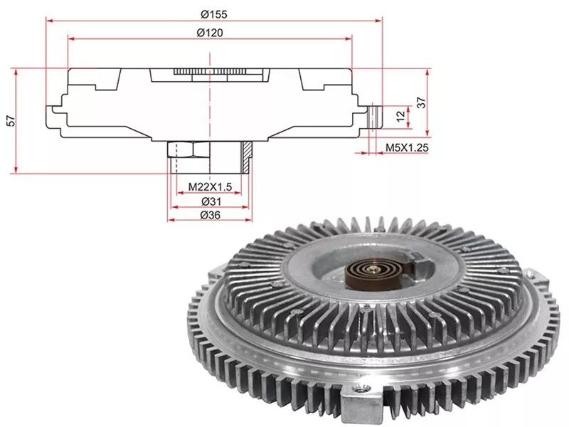 Вискомуфта (три отверстия) -ST11527505302 Sat для BMW 5SERIES, BMW 3SERIES, BMW X5