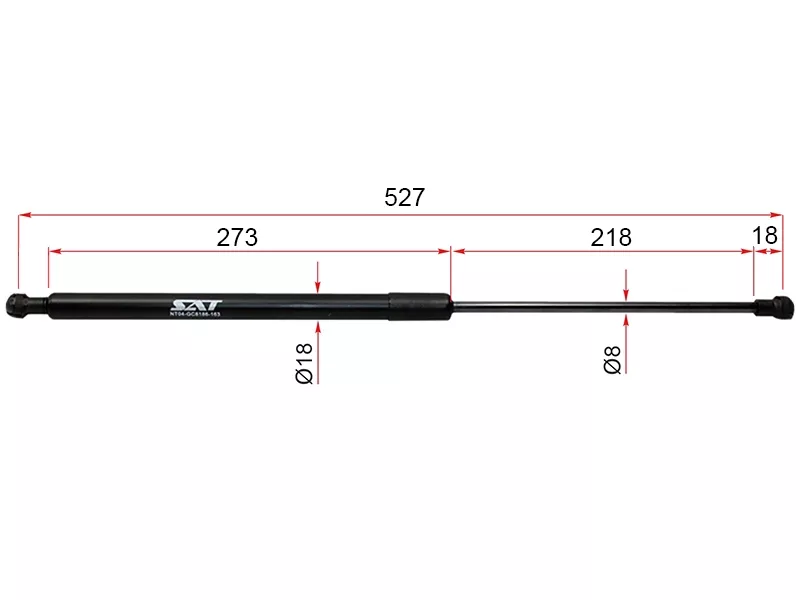 Амортизатор капота Toyota Mark X 04-09 (Справа=Слева) - Артикул ST1180008 - Производитель Sat - Фото, Отзывы, Цены 