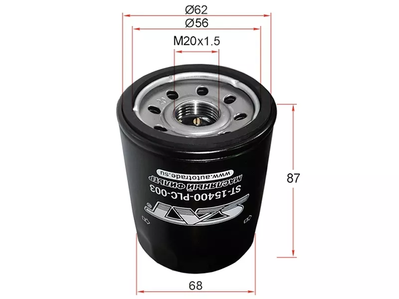 Фильтр масляный HONDA B16A, D13B, D15B, D17A, K20A - Артикул ST15400PLC003 - Производитель Sat - Фото, Отзывы, Цены 