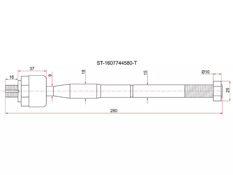 Тяга рулевая Citroen Jumper/Fiat Ducato/ Peugeot Boxer 2006- LH=RH - Артикул ST1607744580T - Производитель Sat - Фото, Отзывы, Цены 