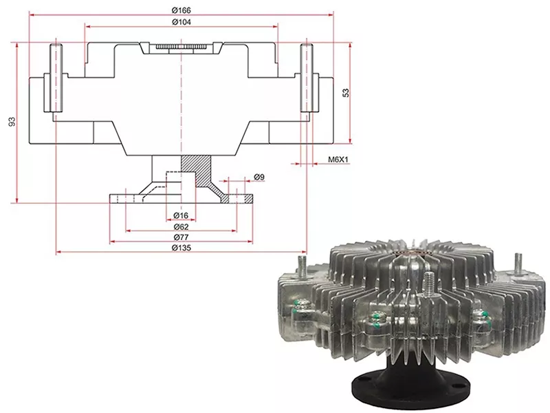 Вискомуфта Toyota Hilux Pick Up 04-20 / Land Cruiser 07-23 - Артикул ST1621031020 - Производитель Sat - Фото, Отзывы, Цены 