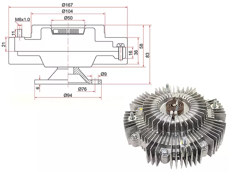 Вискомуфта Toyota Crown 95-01 / Land Cruiser 98-07 - Артикул ST1621050051 - Производитель Sat - Фото, Отзывы, Цены 