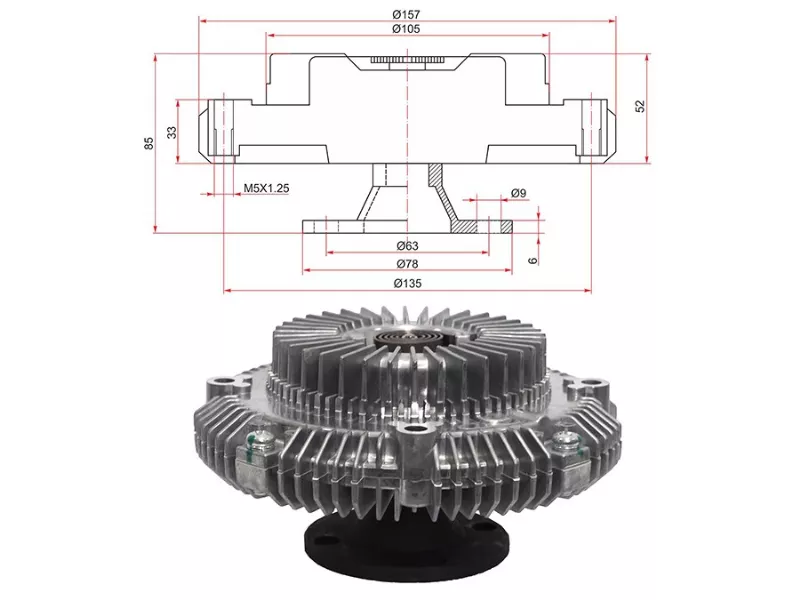 Вискомуфта Toyota Hiace 89-04 / Land Cruiser Prado 96-02 - Артикул ST1621054150 - Производитель Sat - Фото, Отзывы, Цены 