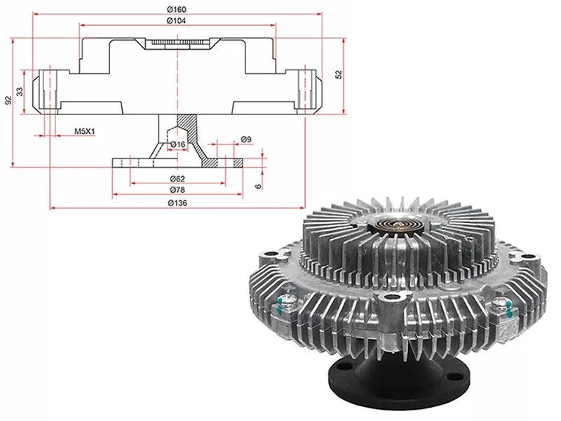Вискомуфта Toyota Hiace 89-04 / Hilux Pick Up 88-04 - Артикул ST1621054210 - Производитель Sat - Фото, Отзывы, Цены 