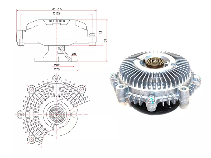 Вискомуфта Toyota Dyna 84-11 / ToyoAce 84-06 - Артикул ST1621058030 - Производитель Sat - Фото, Отзывы, Цены 